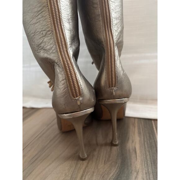 Jimmy Choo Gold Fringe Boots - Picture 3 of 5